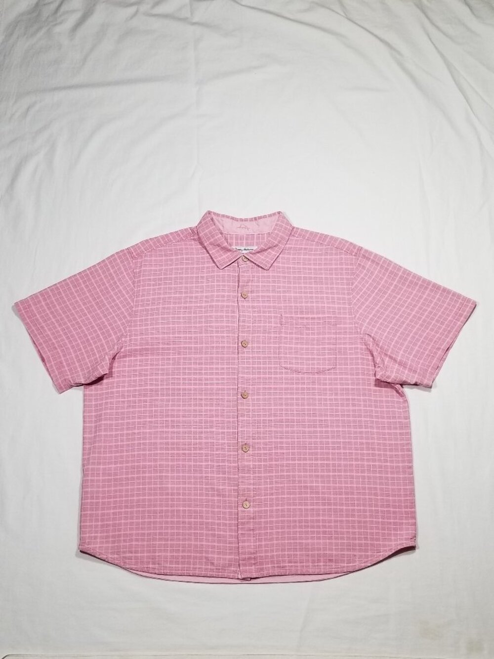 TOMMY BAHAMA Silk Check It Out Button Down Camp Shirt 7124E1MD